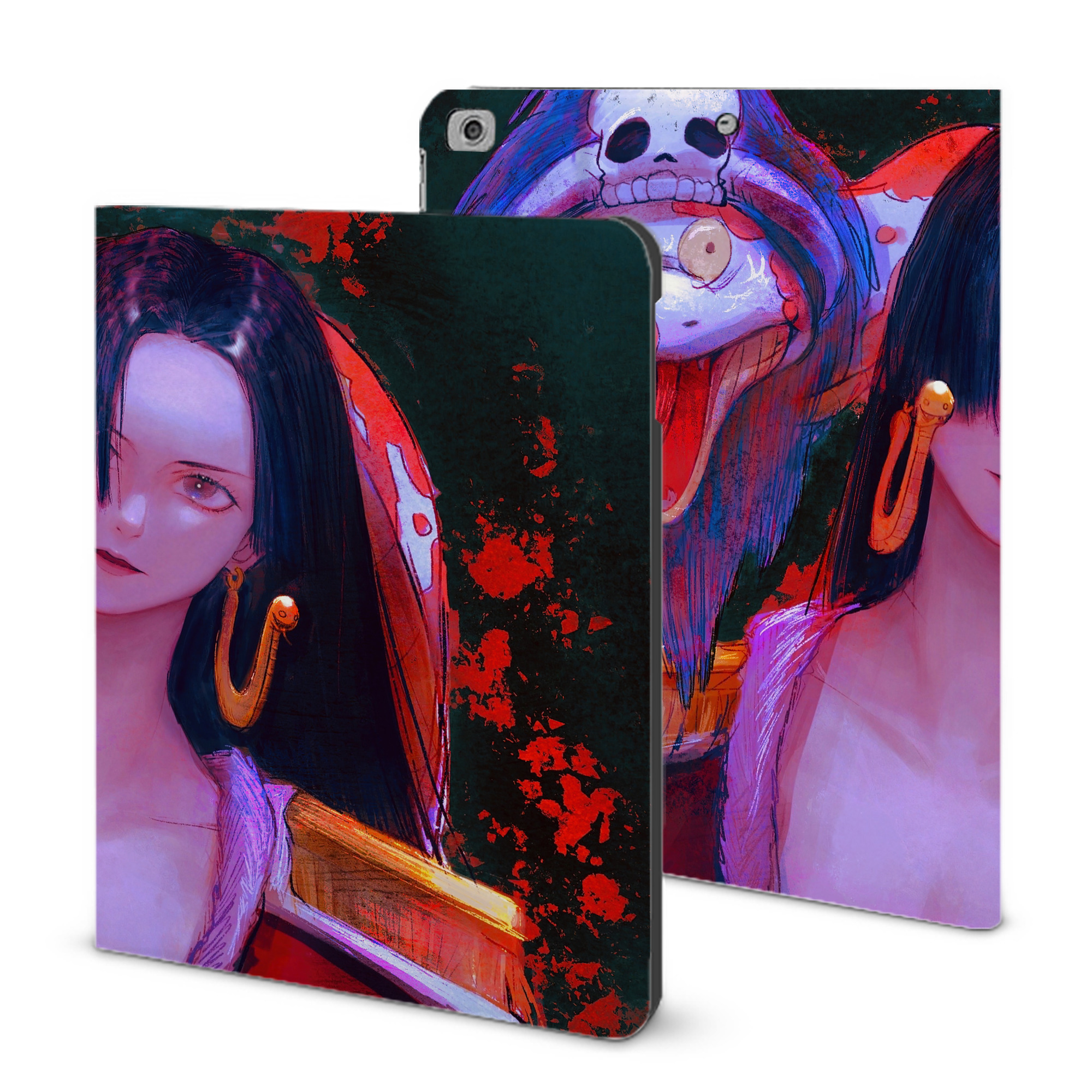 （画像用） ワンピース ONE PIECE IPad ケース ブック型 PUレザー TPU 耐衝撃 軽量 薄型 ペン収納なし 全面保護 IPad 各モデル対応